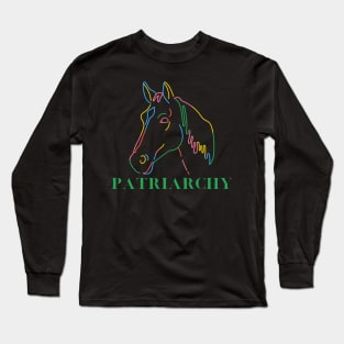 Patriarchy Horse - Barbie Movie Inspired Sticker Long Sleeve T-Shirt